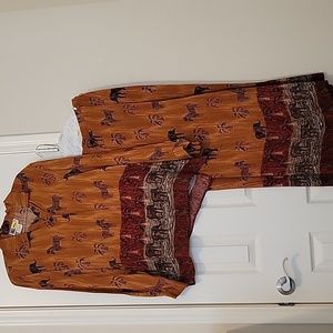 Animal print skirt and shirt set